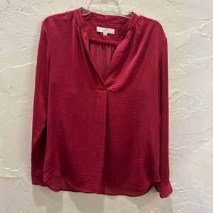 LOFT Deep Red Women's Blouse Size Medium